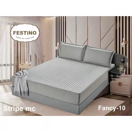 Fitted Sheet Microfiber Cotton Stripe Fitted Sheet Microfiber Cotton Stripe